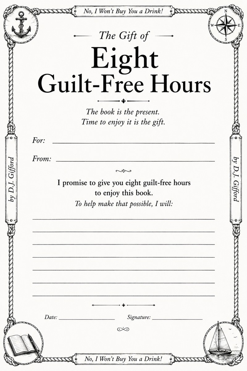 Eight Guilt-Free Hours certificate included in the printed book